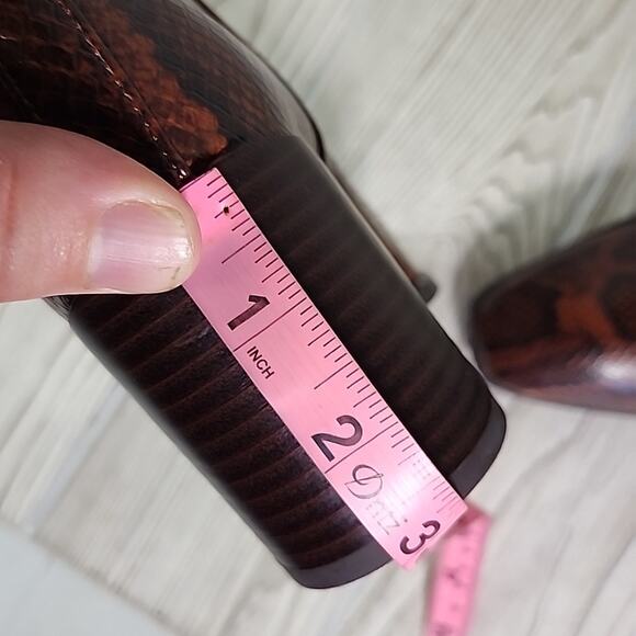 Sam Edelman Carlyssle Brown Snake Faux Leather Ankle Boots Womens Size 5 NEW - Picture 13 of 13